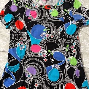 Landau Women's Multicolor Scrub Top